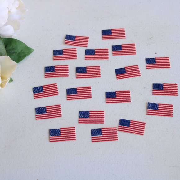 Vintage Flag Patches / American Flag Iron On 1.25" Wide - Picture 1 of 10